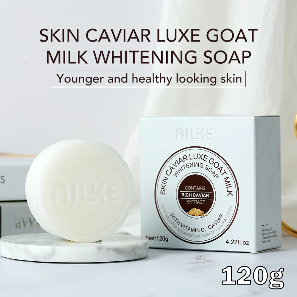 AILKE Goat Milk & Caviar Brightening Bar Soap – Face & Body
