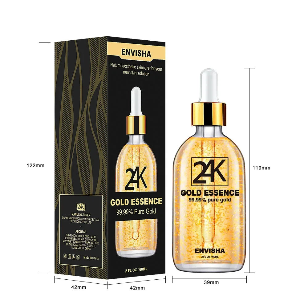ENVISHA 24K Gold Face Serum – Hyaluronic Acid, Collagen & Anti-Aging 100ml Face Serum Peaceful Pleasures Health and Wellness
