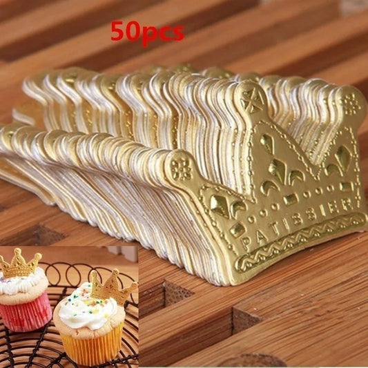 Lot Gold Princess Crown Cake Topper Favors Party Cupcake Picks Peaceful Pleasures Health and Wellness