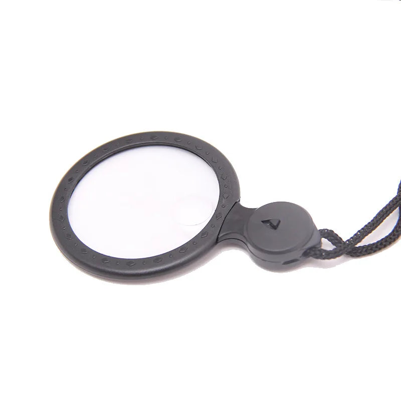 Handheld Portable magnifier with LED Light Hanging Type Reading Magnifying Glass with Rope 4X 10X loupe Double Lens lupa Peaceful Pleasures Health and Wellness