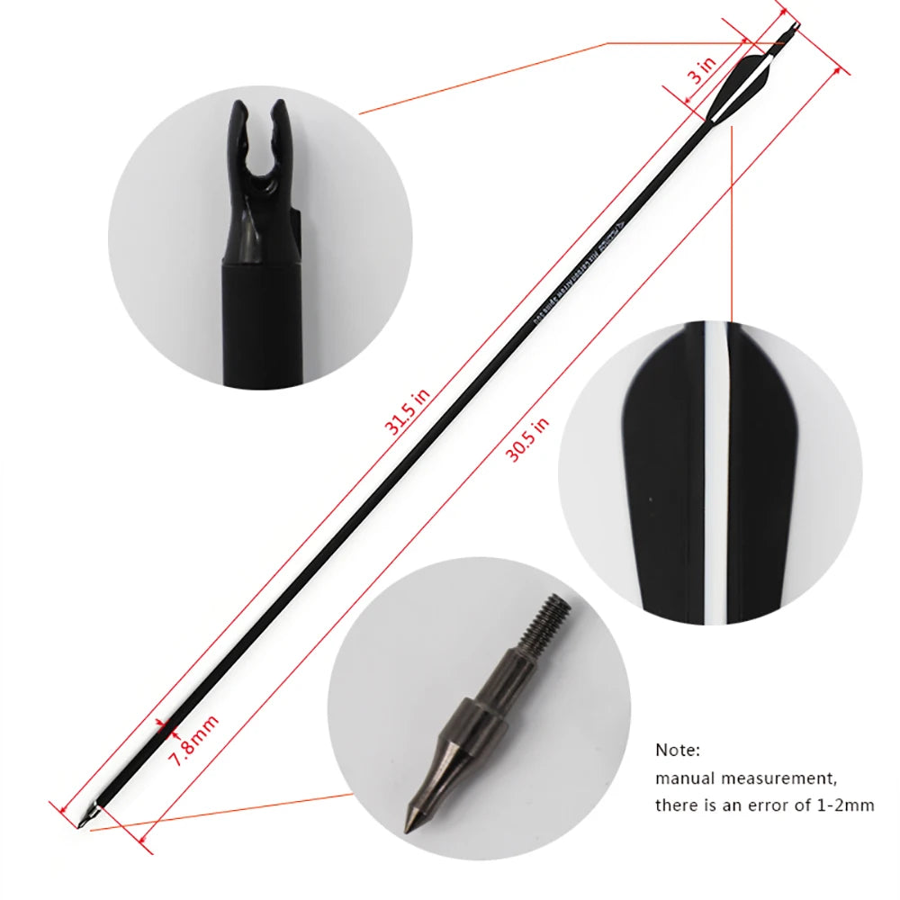 Hunting Spine 500 Mixed Carbon Arrow 6 12 30 Inches Diameter Compound