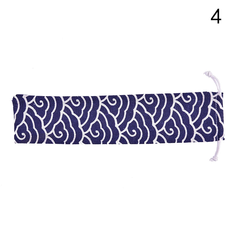 Cutlery Case Drawstring Bag Portable Tableware Bag Cotton Linen Travel Spoon bag Peaceful Pleasures Health and Wellness N4