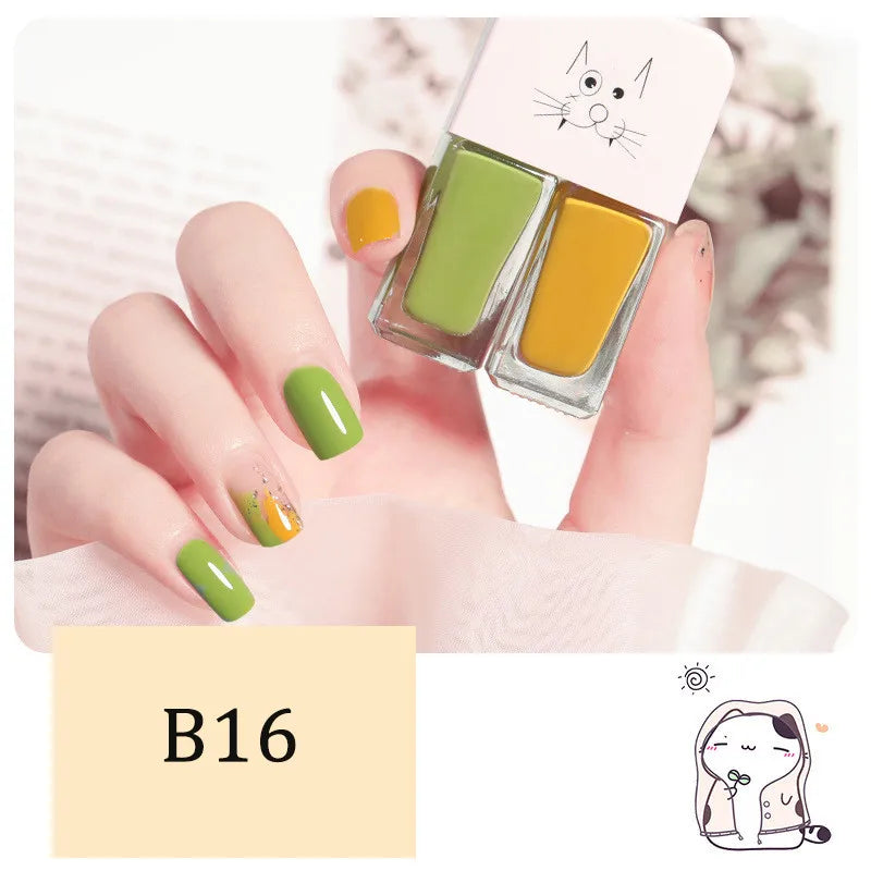 2-in-1 Candy Color Nail Polish | Quick Dry Waterproof Water-Based