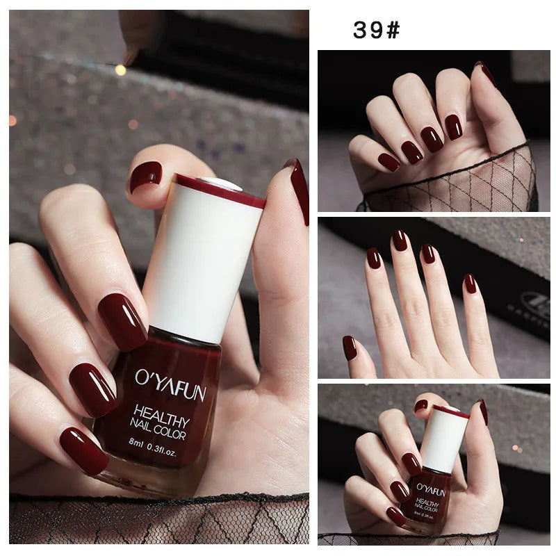 Quick-Dry Tearable Nail Polish | Glitter Matte Waterproof 40 Colors