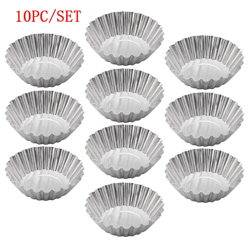 20-Pack Aluminum Chrysanthemum Egg Tart & Cake Mold Set | 7cm Reusable Baking Molds