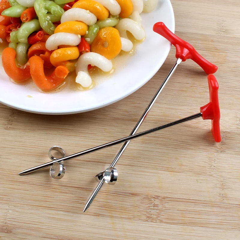 Manual Spiral Screw Slicer & Twist Knife – Curly Vegetable Cutter for Potato, Cucumber, Carrot & Radish