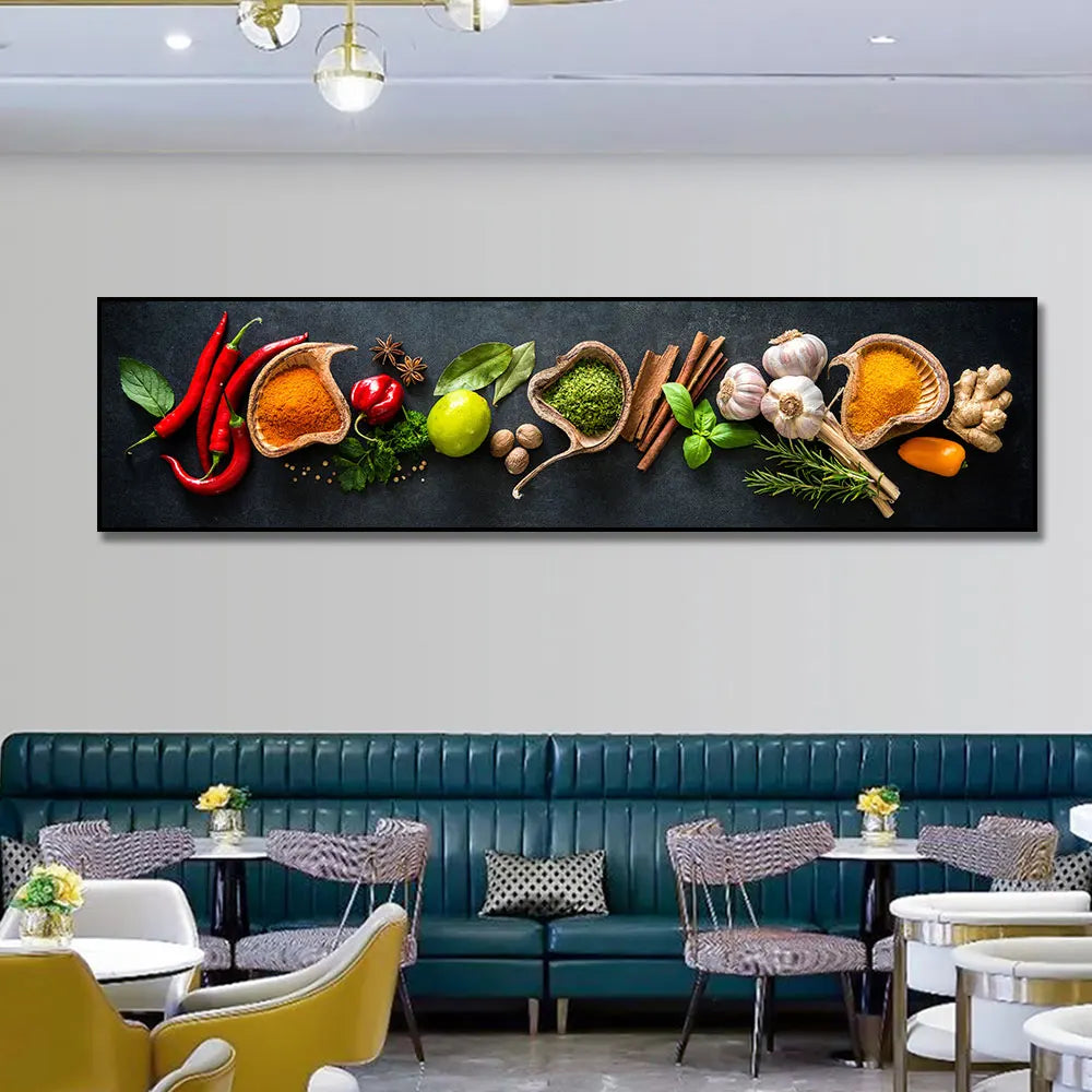 Grains Spices Peppers Food Canvas Art Painting Kitchen Decoration Poster Prints For Dining room Wall Art Pictures Home Art Decor Peaceful Pleasures Health and Wellness