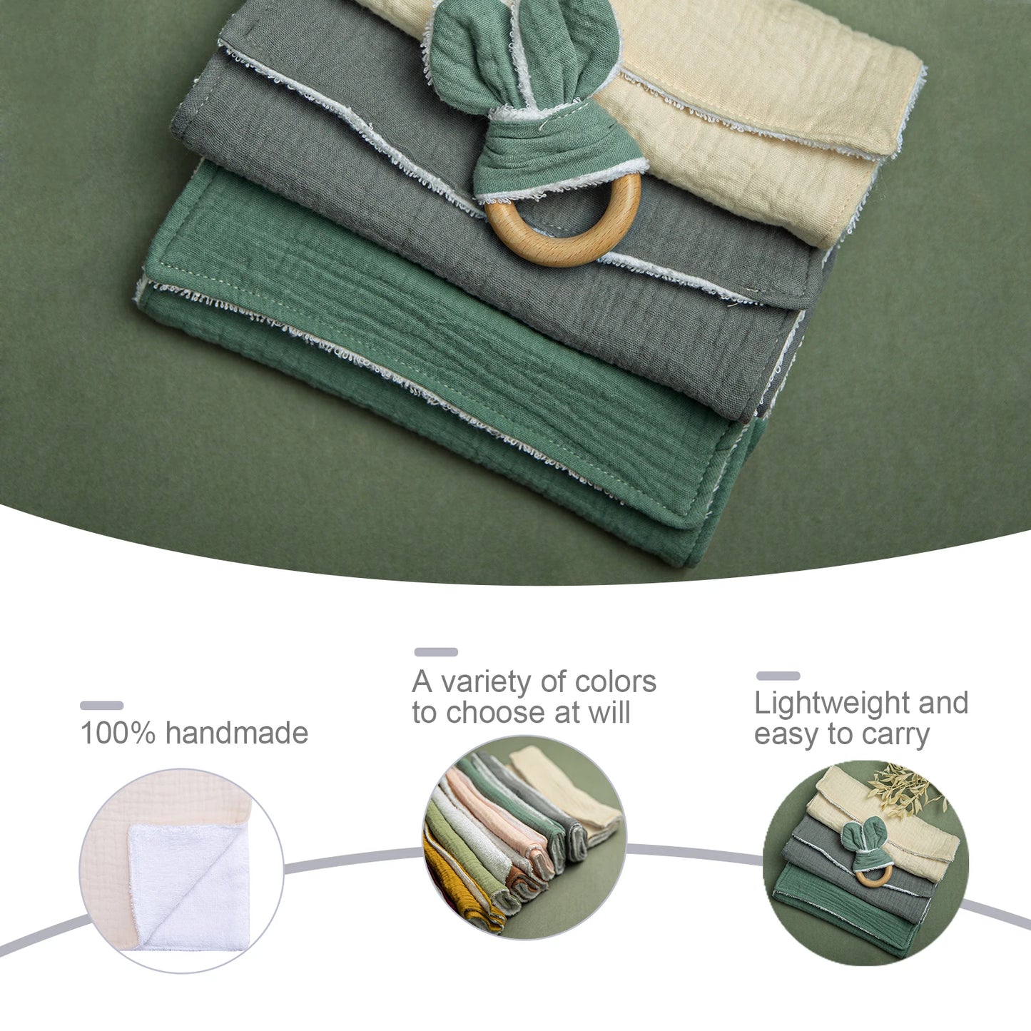 Newborn Baby Soft Cotton Gauze Towel | Burp Cloth & Bib