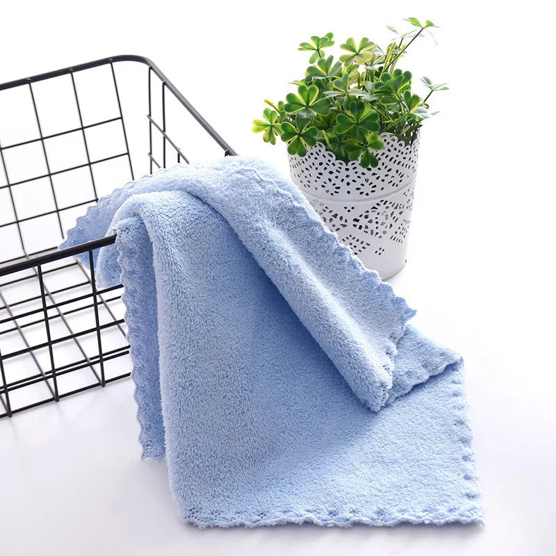 Coral Fleece Hand Towel – Absorbent Kitchen Cleaning Cloth