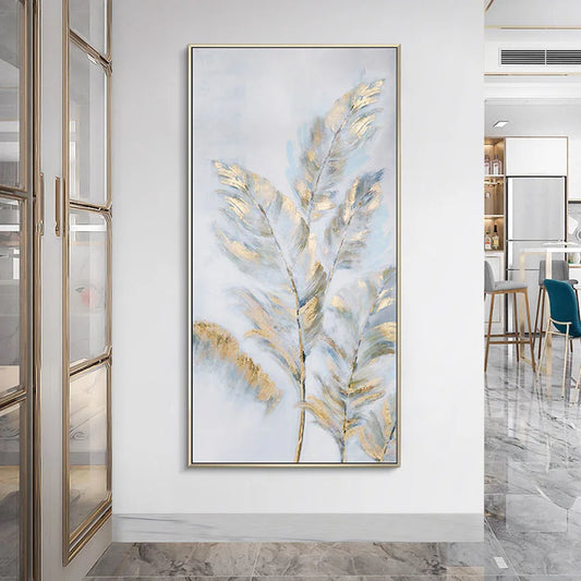 Textured Feather Handmade Canvas High Quality Painting Wall Decor Art Hanging Poster For Living Room Bedroom Hotel Restaurant Peaceful Pleasures Health and Wellness