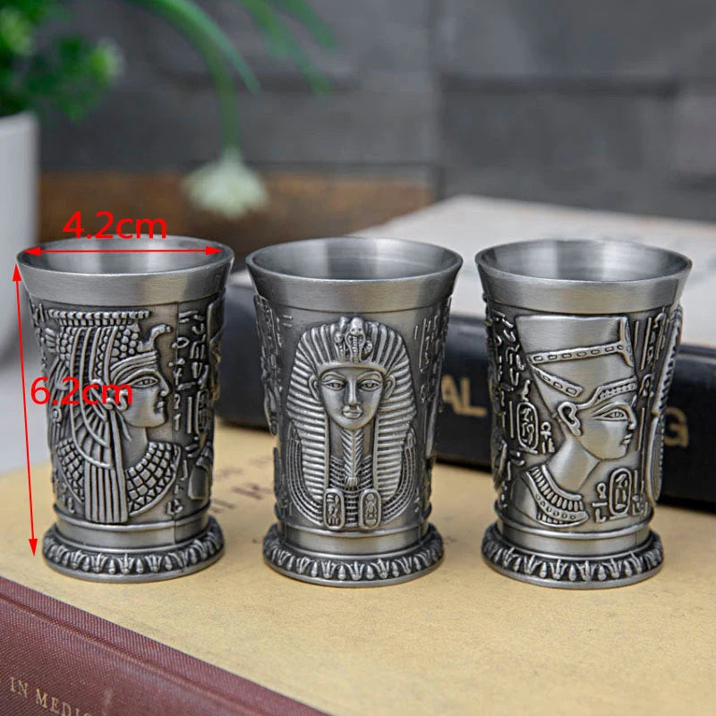Ancient Egypt Decorative Metal Wine Goblet – Retro Egyptian Chalice, Unique Gift for Halloween & Christmas