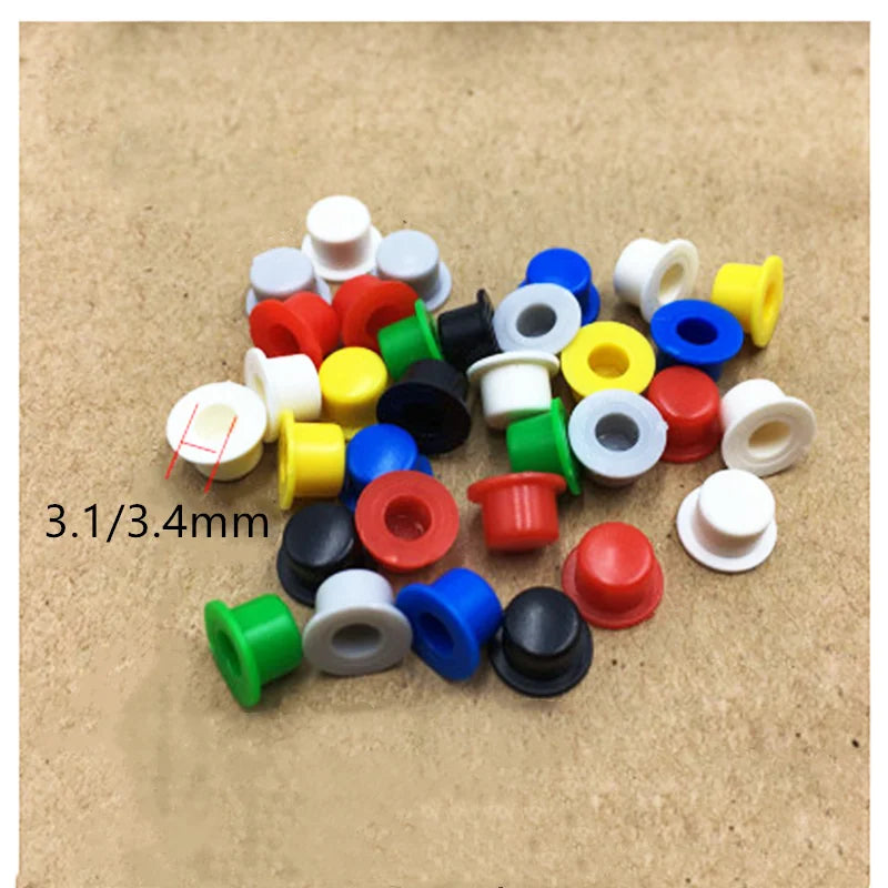 100PCS 6*6 Tact Switch A101 Button Switch Round Caps Push Key Cap Size 4.5mm*7.4mm inner diameter 3.1 / 3.4mm Peaceful Pleasures Health and Wellness