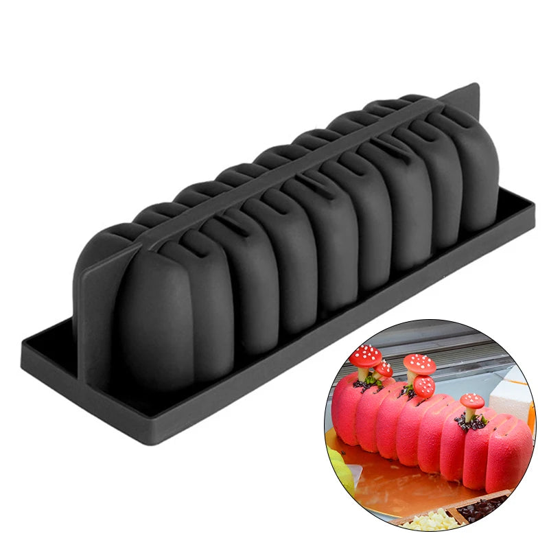 Cake Pan Tray Rectangle Shape Silicone Cake Mold Caterpillar Shape Mousse Cake Baking Silicone Forms Baking Decorating Tools Peaceful Pleasures Health and Wellness Default Title