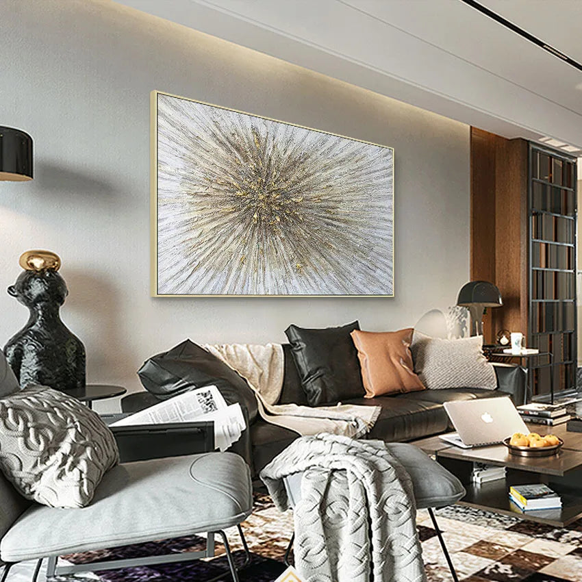 Modern Abstract Hand Canvas Oil Painting Non-toxic Pigment for Artistic Decoration of Hotel Restaurant Living Room Bedroom Walls Peaceful Pleasures Health and Wellness
