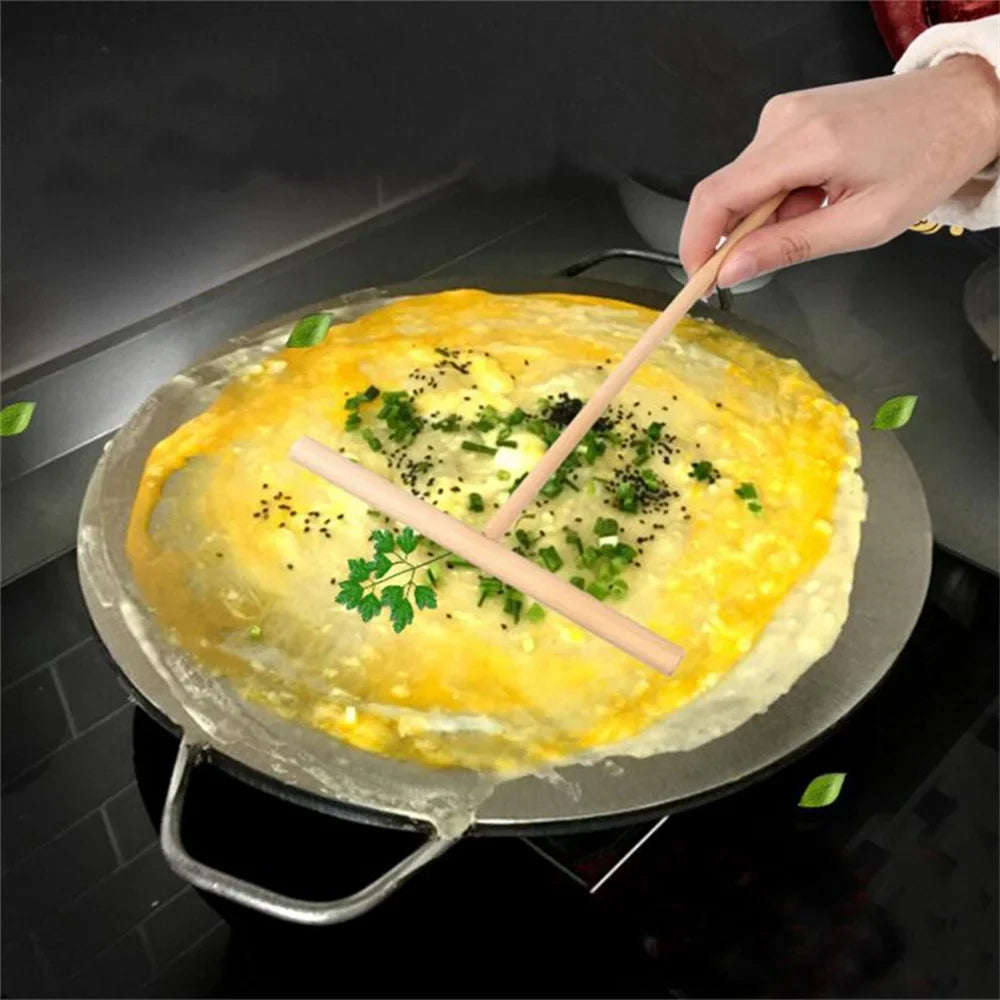 Wooden Crepe Pancake Batter Spreader Stick – T-Shape Tool