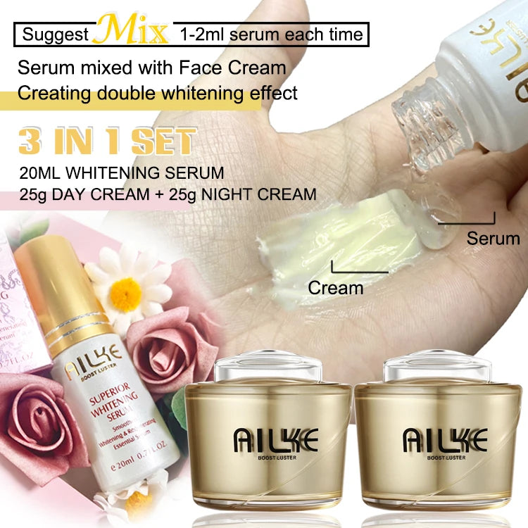 AILKE Glutathione & Niacinamide Brightening Face Cream Set