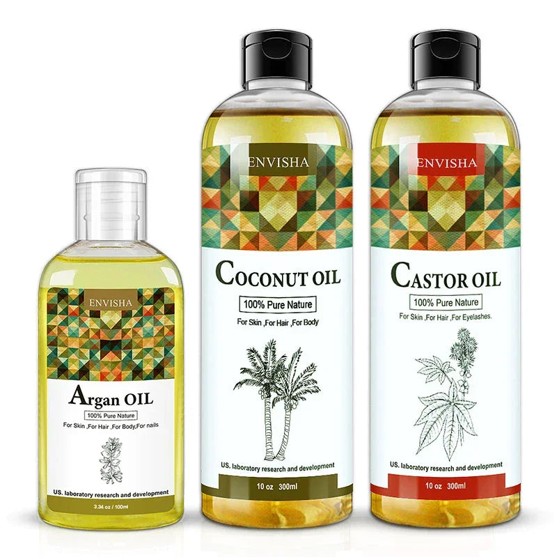 ENVISHA Body & Hair Oil – Argan, Jojoba, Castor & Coconut Body Oil Peaceful Pleasures Health and Wellness