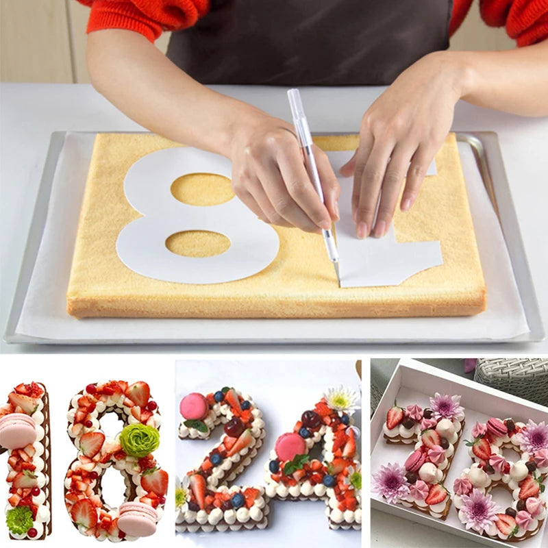 9PCS/SET Molds for Cakes Plastic Alphabet Number Cake Molds Mould Cake Decorating Fondant Tools Wedding Birthday Baking Cake Peaceful Pleasures Health and Wellness