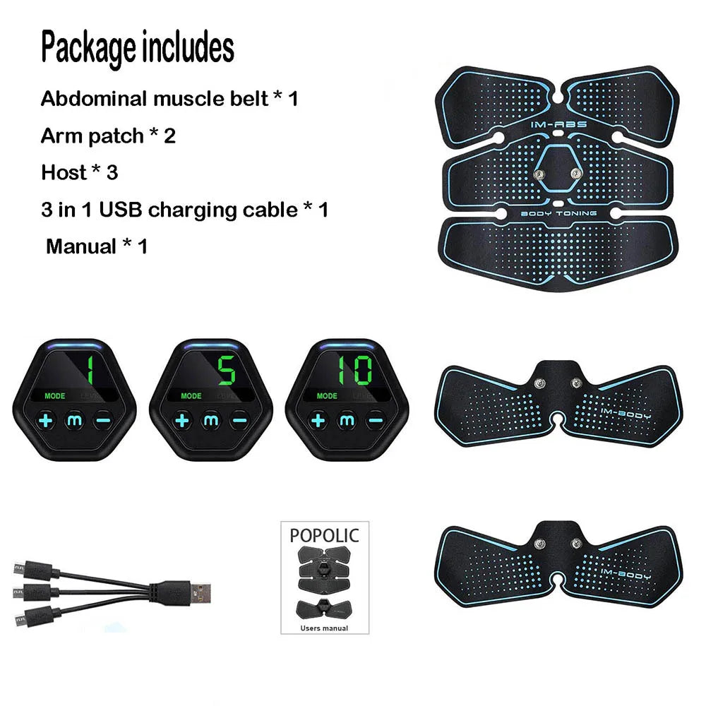 EMS Abs Muscle Stimulator Trainer – 10 Modes & 20 Levels