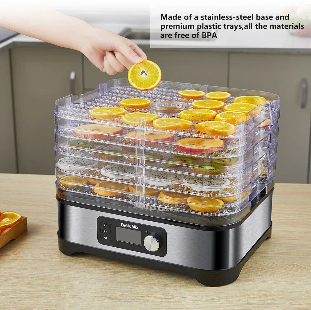 BioloMix Food Dehydrator – 5 BPA-Free Trays, Digital Timer & Temp Control Peaceful Pleasures Health and Wellness