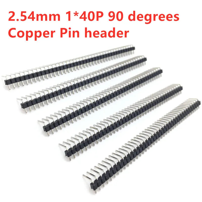 10pcs 1x 40 Pin 2.54 mm Right Angle Single Row Pin Header Male 90 degrees Needle Connector Peaceful Pleasures Health and Wellness Default Title