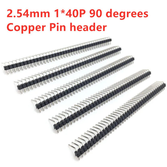 10pcs 1x 40 Pin 2.54 mm Right Angle Single Row Pin Header Male 90 degrees Needle Connector Peaceful Pleasures Health and Wellness Default Title