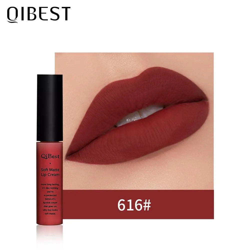 QIBEST Matte Lip Gloss Lip Makeup 34 Colors Velet Nude Waterproof Lipgloss Matte Lipstick Liquid Lipstick Long lasting Lip Tint Peaceful Pleasures Health and Wellness 16