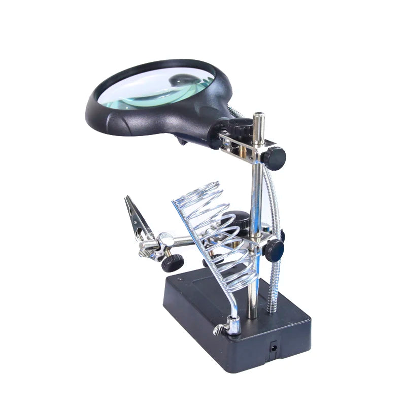 Three-fold replacement LED lamp lighting auxiliary multi-function bracket inspection 10 times table lamp magnifying glass Peaceful Pleasures Health and Wellness