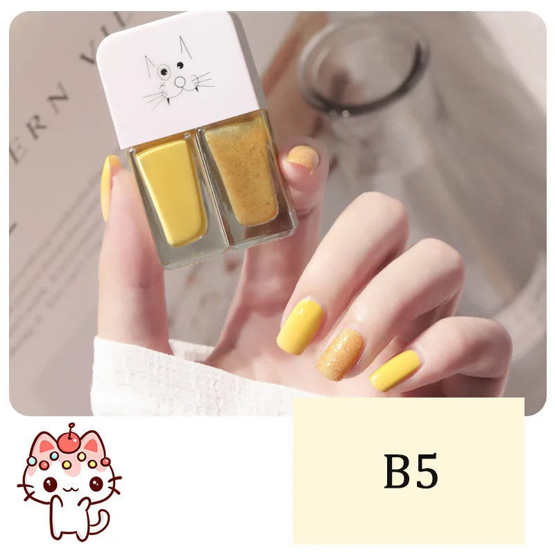 2-in-1 Candy Color Nail Polish | Quick Dry Waterproof Water-Based