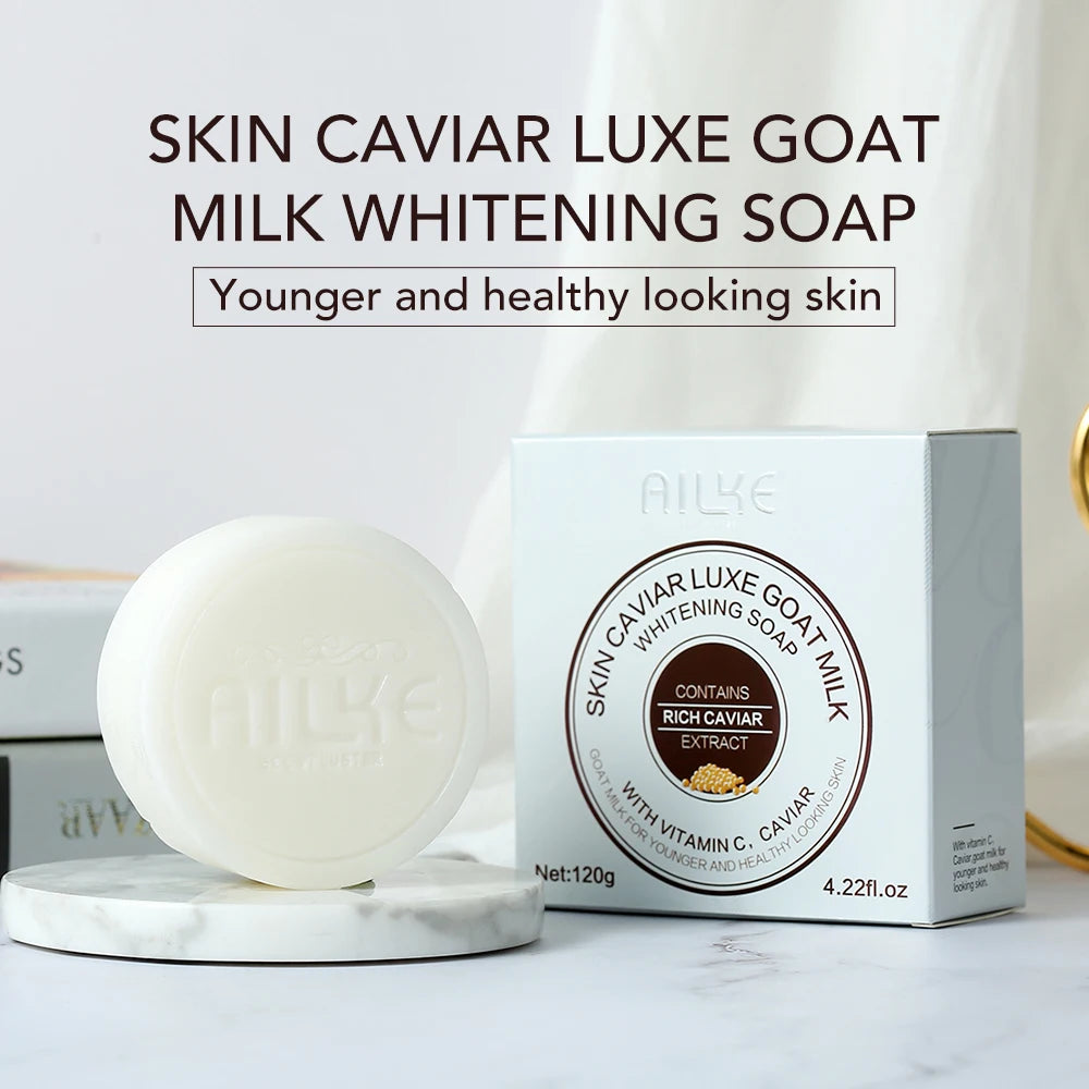 AILKE Goat Milk & Caviar Brightening Bar Soap – Face & Body
