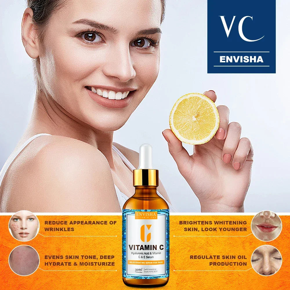 ENVISHA Face Serum – Vitamin C, Retinol & Hyaluronic Acid Face Serum ENVISHA