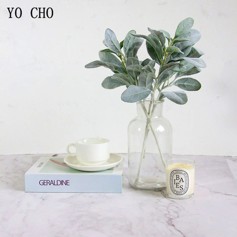 YO CHO 38cm Silk Artificial Rabbit Ear Vine Leaf | DIY Decor