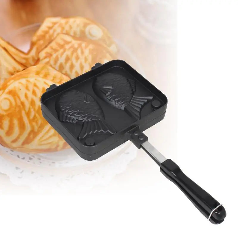 Taiyaki Japanese Fish-Shaped Bakeware Waffle Pan Maker Japanese Pancake Double Pan Stainless Steel Frypan Home Cake Tools Peaceful Pleasures Health and Wellness