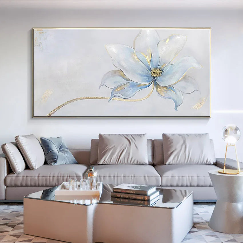 Beautiful Flower Horizontal Version Handmade Canvas Oil Painting Wall Decor Art Hanging Poster For Living Room Bedroom And Hotel Peaceful Pleasures Health and Wellness