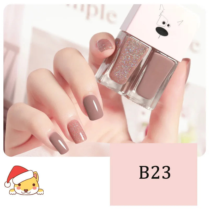 2-in-1 Candy Color Nail Polish | Quick Dry Waterproof Water-Based