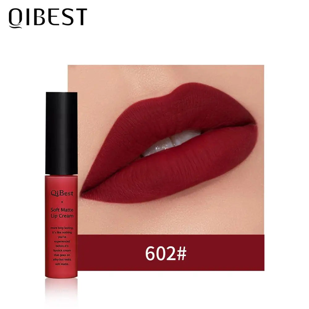 QIBEST Matte Liquid Lipstick | 34 Colors, Velvet Nude, Waterproof