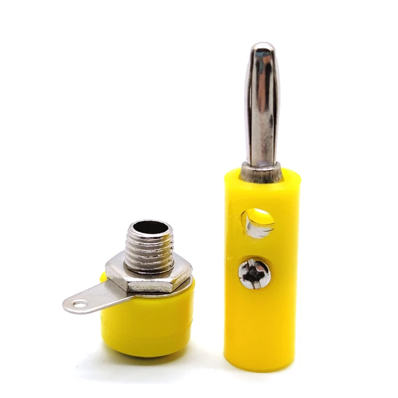 5 Pairs 4mm Banana Plug and Socket Kit Audio Speaker To Insert Connector DIY Model Parts Peaceful Pleasures Health and Wellness Yellow