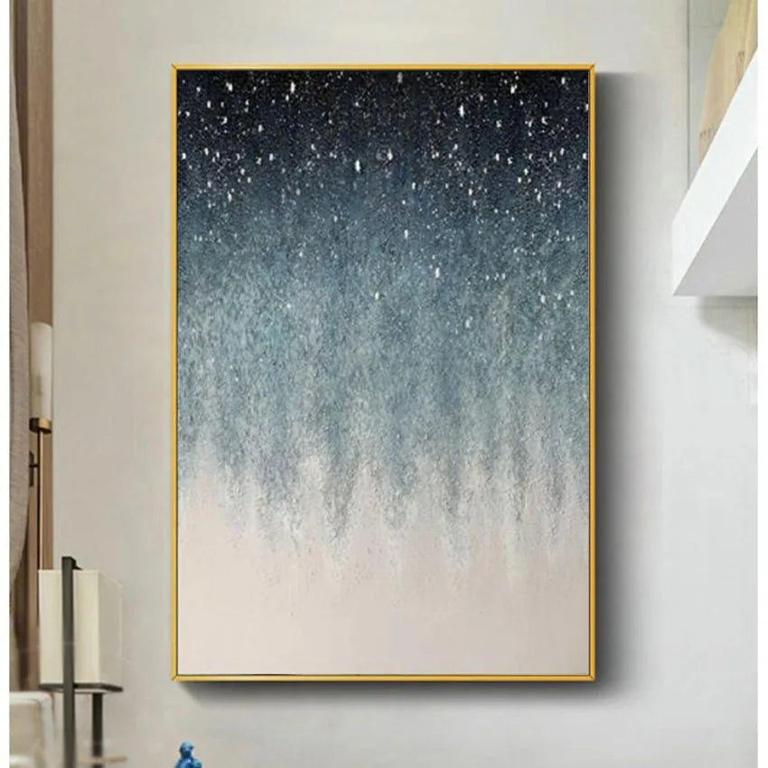 Handmade Vast Starry Sky Canvas Oil Painting Abstract Vertical Version Frameless Wall Decoration Poster For Living Room Bedroom Peaceful Pleasures Health and Wellness No frame 80cmx140cm