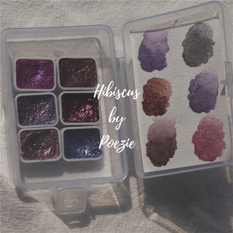 Watercolor Nail Gel Pigment Set | Pearl Shimmer Glitter 6pcs