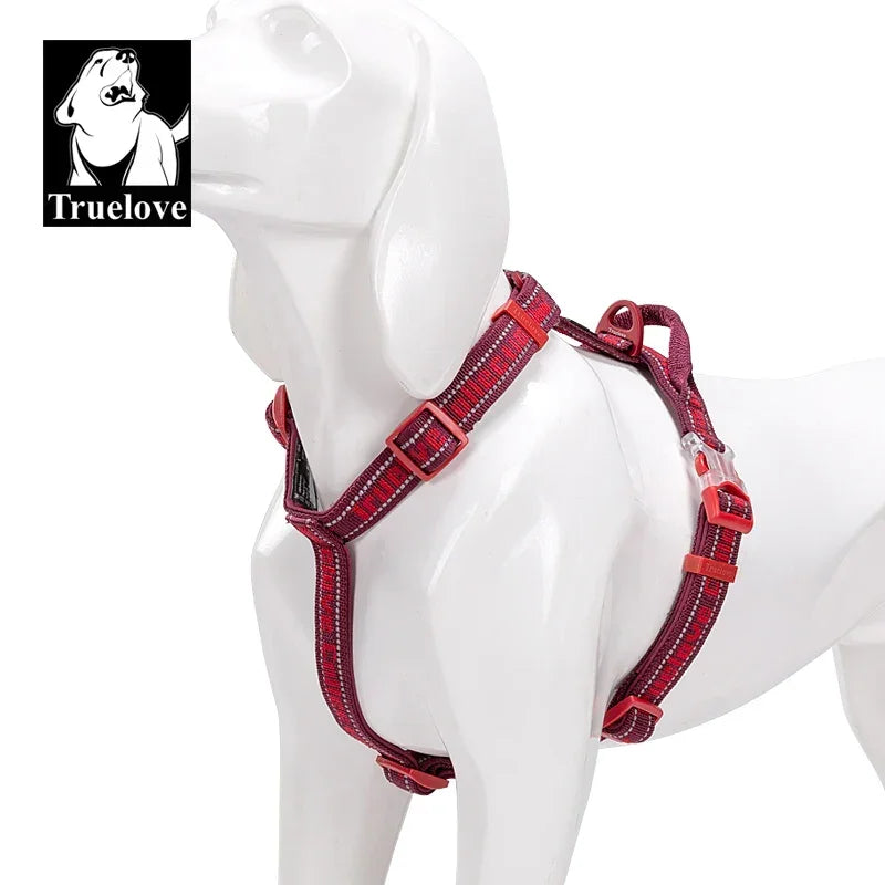 Truelove Pet Harness No Pull Tactical Service Pet Lift Breathable Mesh Reflective Sport Padded Dog Harness Vest TLH6172 Peaceful Pleasures Health and Wellness wine XL China Mainland