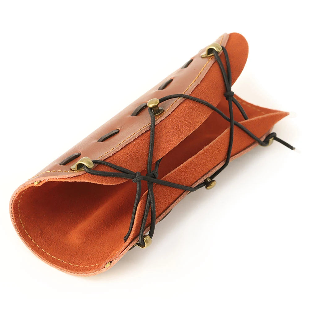 Traditional PU Leather Archery Cowhide Arm Guard Handguard Hunting