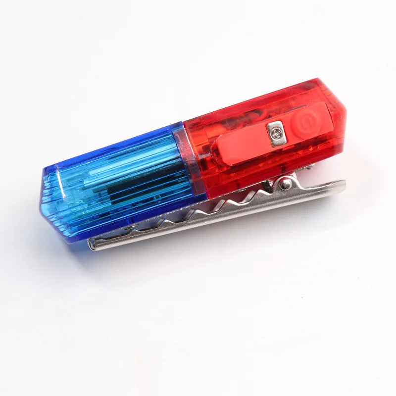 Rechargeable Red Blue LED Shoulder Strobe Clip Warning Light