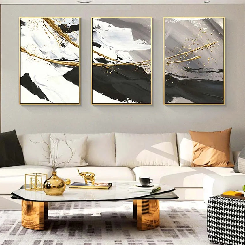 Wall Art Pictures for Home Decoration, 3 Panel, Hand Painted, Acrylic, Oil Painting on Canvas, Posters for Living Room, Sofa Peaceful Pleasures Health and Wellness No frame 5 90cmx150cmx3