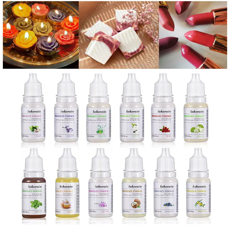 24Pcs Scents Natural Flavoring Oil Long Lasting Fragrance Essencei Oil for Lip Gloss DIY Lipgloss Base Gel Candle Soap Making Peaceful Pleasures Health and Wellness