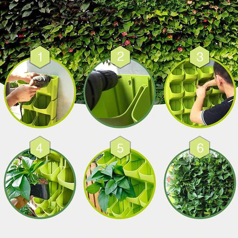 1pc Self Watering Flower Pot Stackable Vertical Planter Wall Hanging Durable Peaceful Pleasures Health and Wellness