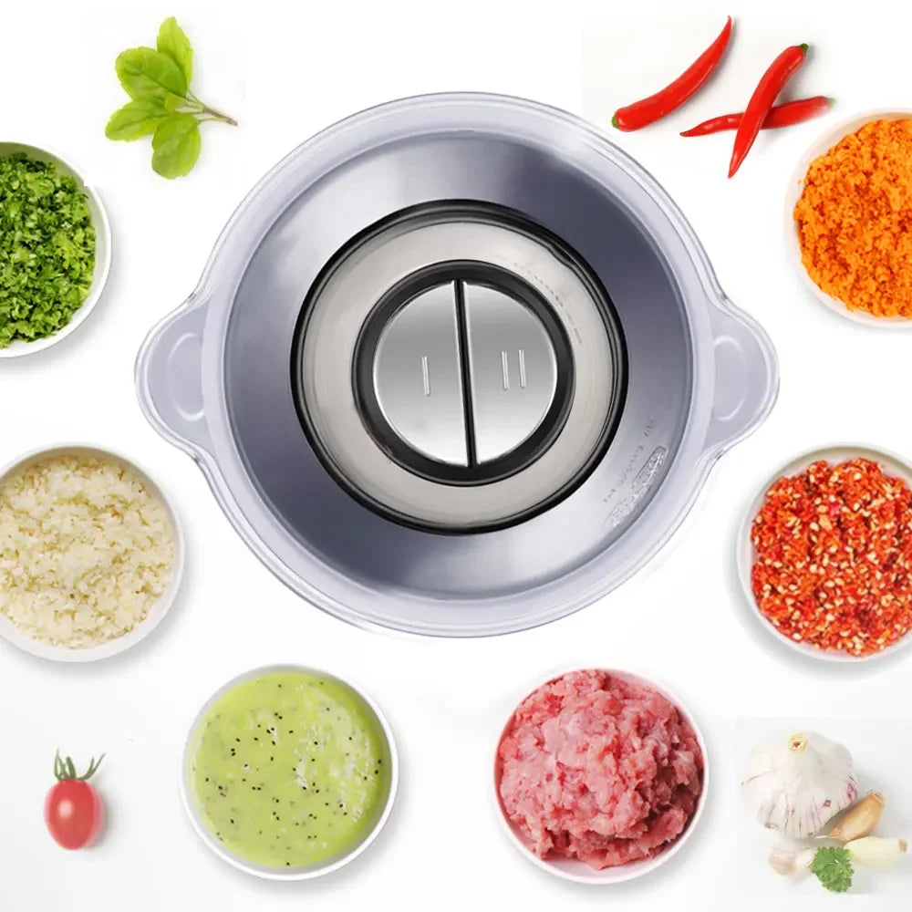 BioloMix 500W Electric Chopper & Meat Grinder – 2L Stainless Steel, 2 Speeds Kitchen Appliance Peaceful Pleasures Health and Wellness