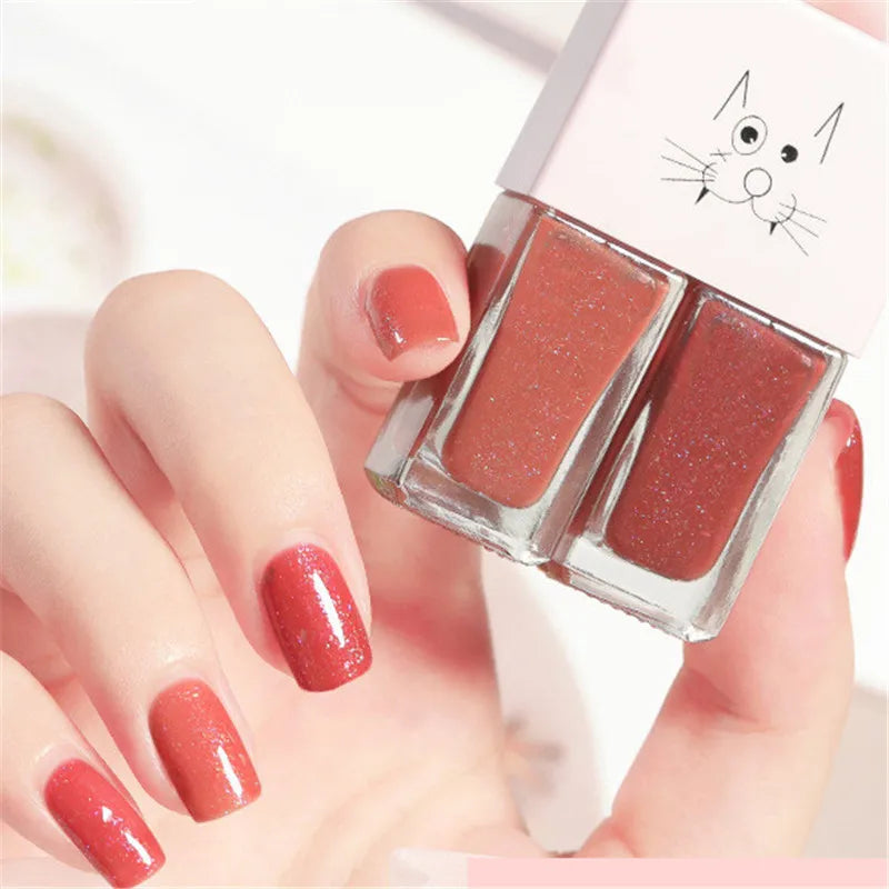 2-in-1 Candy Color Nail Polish | Quick Dry Waterproof Water-Based