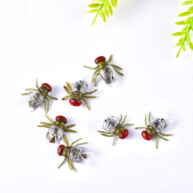100 Pcs Fake Flies Plastic Bug Prank Toys | Halloween Party