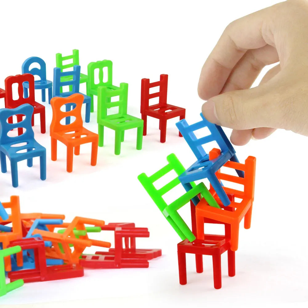 Mini Balance Chairs Game Stacking Blocks Assembly Family Balancing
