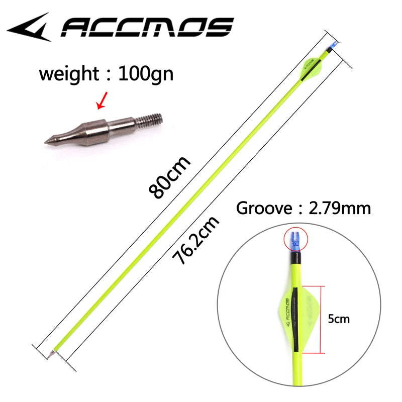Spine 600 Mixed Carbon Arrow Yellow White Recurve Compound Bows
